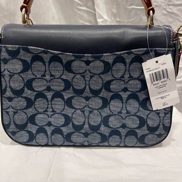 COACH MARLIE TOP HANDLE SATCHEL Signature Chambray DENIM - Picture 7 of 8
